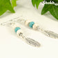 Statement White And Turquoise Howlite And Feather Earrings