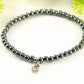 4mm Hematite Bracelet with Initial