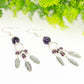 Statement Amethyst Crystal And Feather Earrings.
