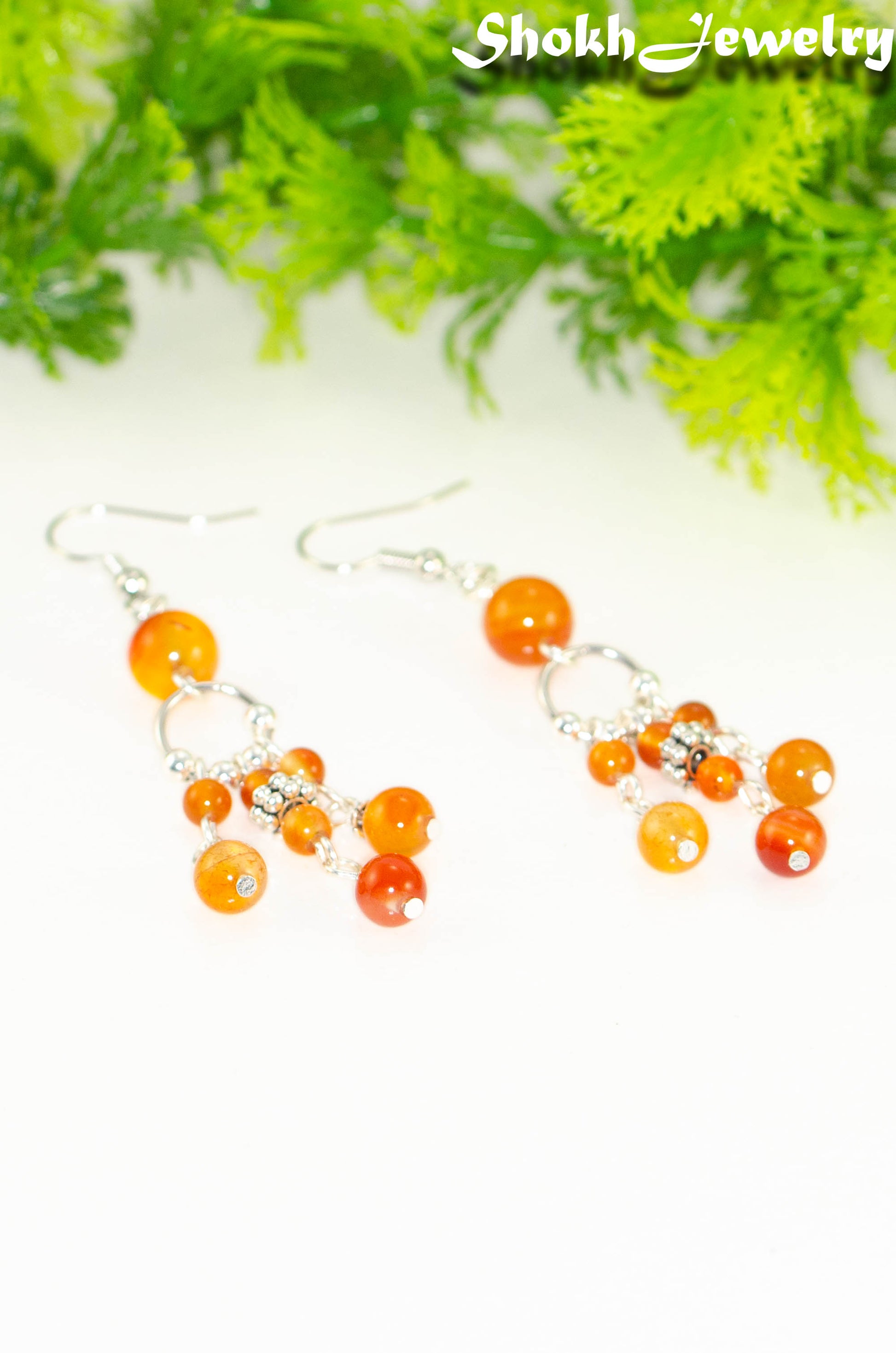 Statement Carnelian Crystal Chandelier Earrings.