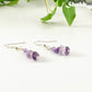 Simple Amethyst Crystal Chip Earrings.