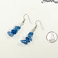 Simple Blue Quartzite Crystal Chip Earrings beside a dime.