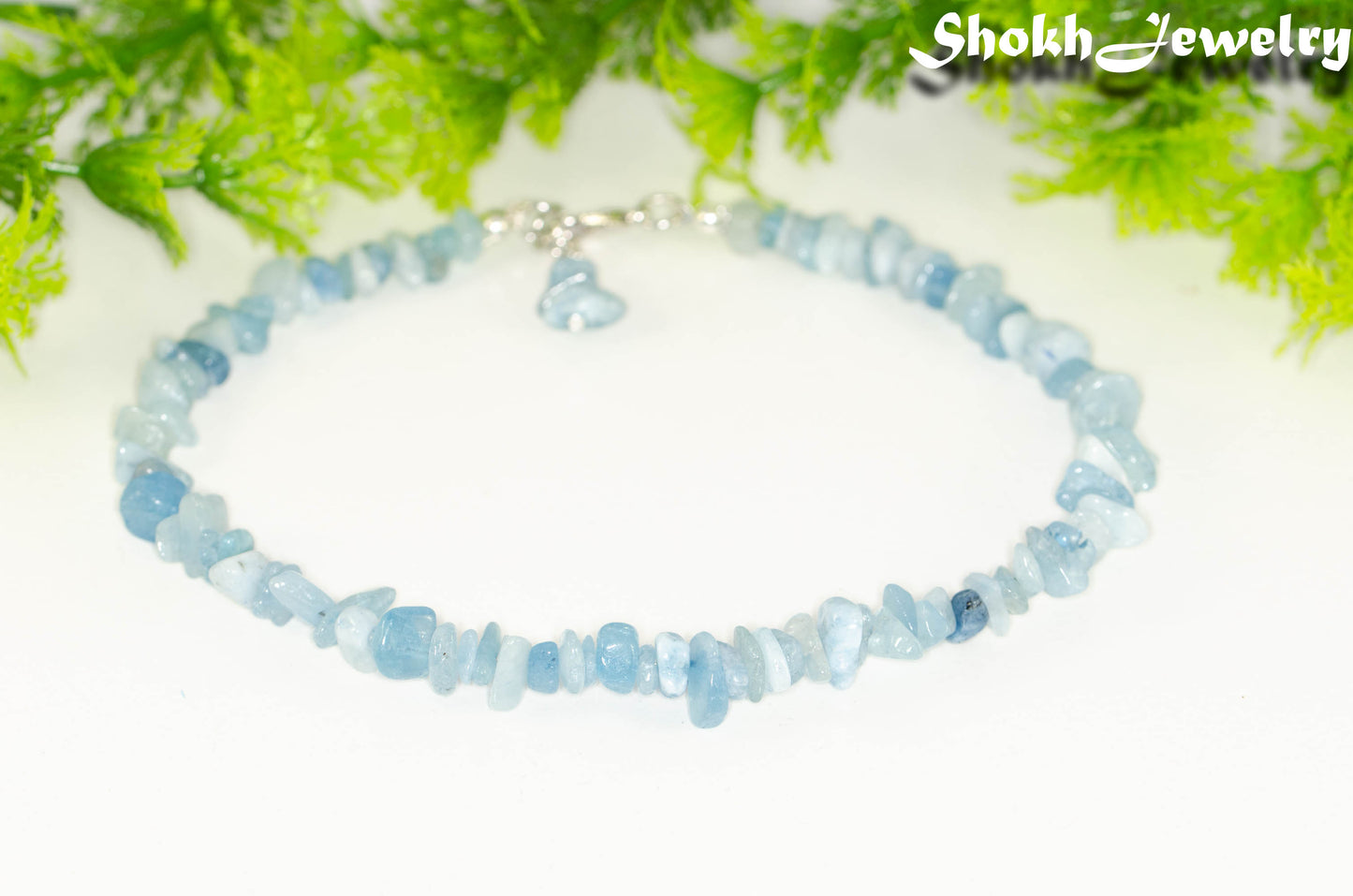 Natural Aquamarine Crystal Chip Choker Necklace