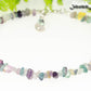 Close up of Natural Rainbow Fluorite Crystal Chip Anklet.