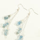 Long Silver Plated Chain and Aquamarine Crystal Chip Earrings
