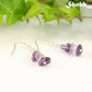 Simple Amethyst Crystal Chip Earrings.