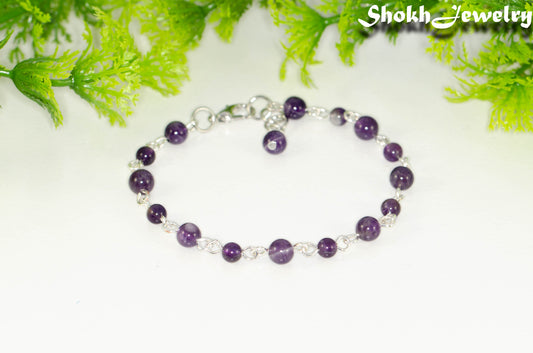  Amethyst Link Bracelet.