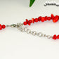 Close up of Natural Red Coral Chip Choker Necklace.