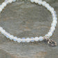 4mm White Opal Bracelet with Initial