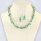 Natural Green Aventurine Crystal Chip Choker Necklace and Earrings Set on a bust