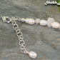 Close up of Natural Rose Quartz Chip and Pearl Choker Necklace 