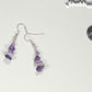 Simple Amethyst Crystal Chip Earrings beside a dime.