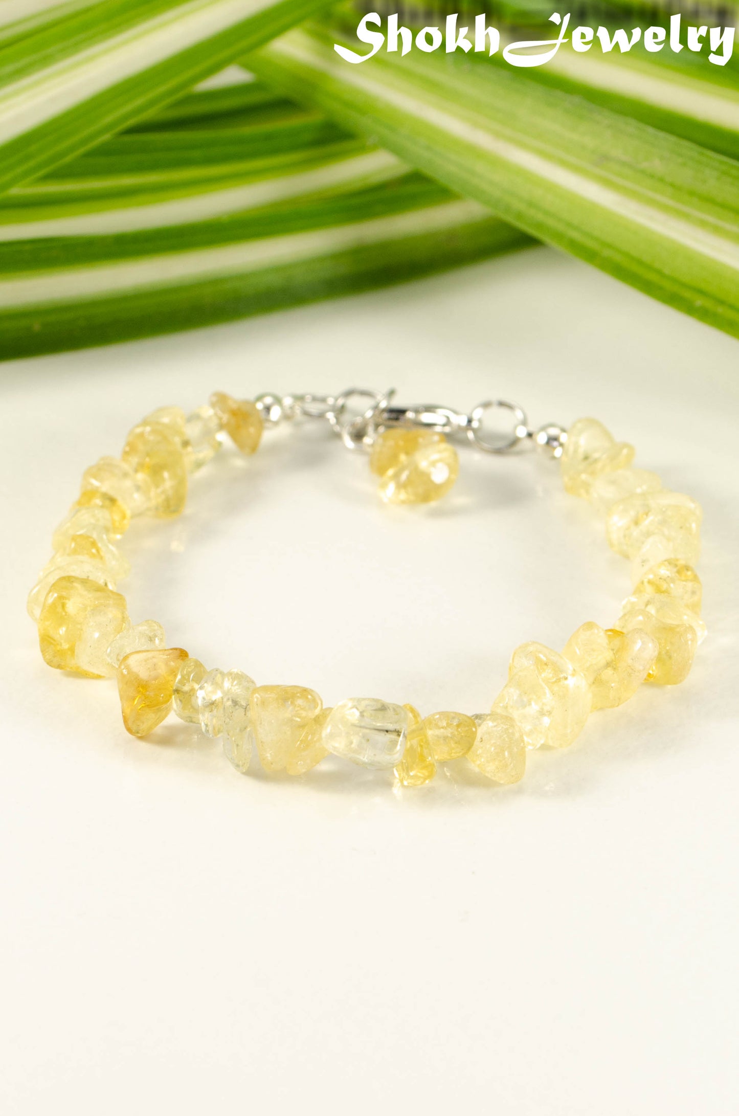 Natural Citrine Crystal Chip Bracelet