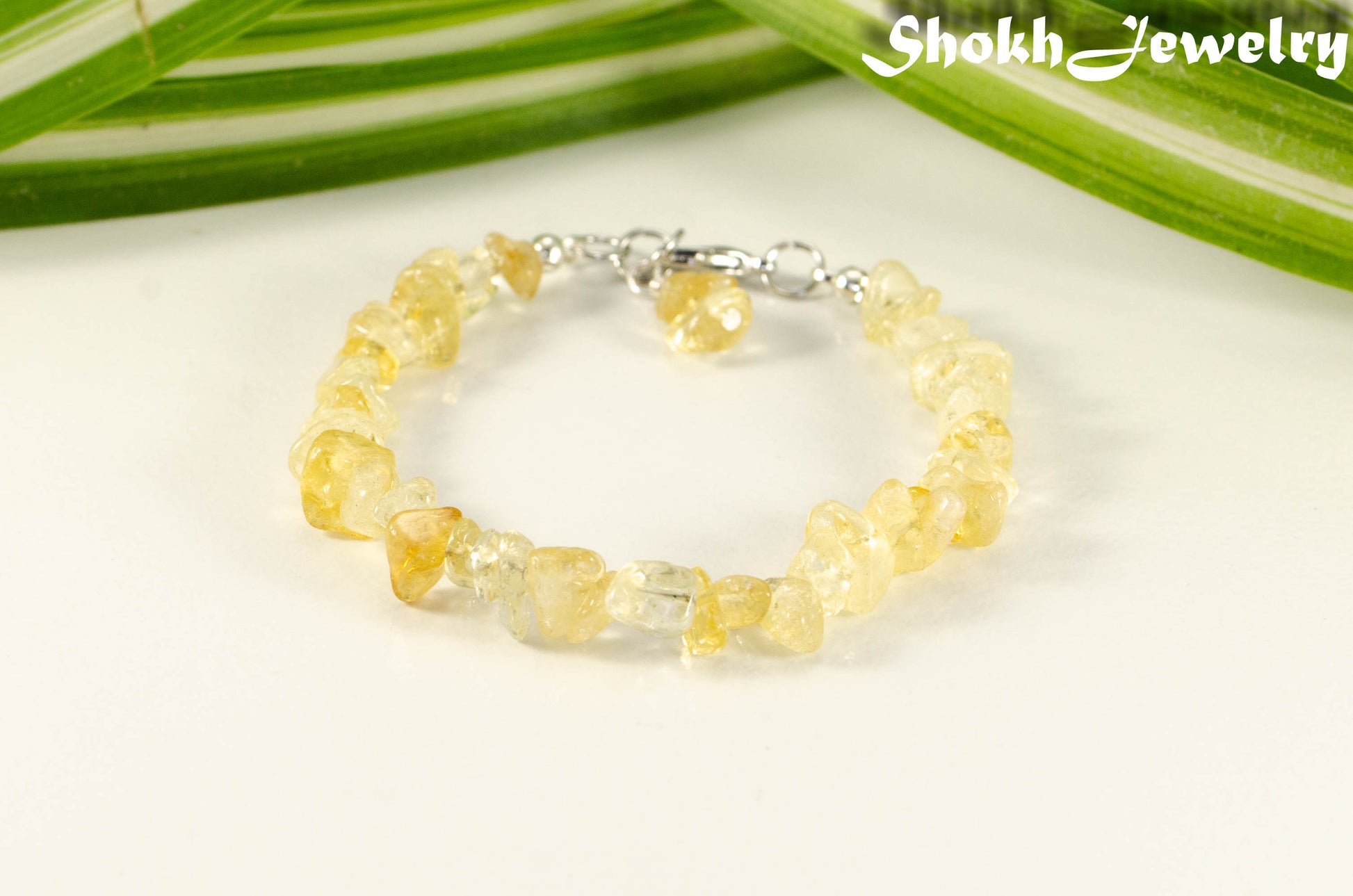 Natural Citrine Crystal Chip Bracelet