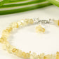 Close up of Natural Raw Citrine Crystal Chip Anklet