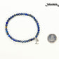 4mm Lapis Lazuli Bracelet with Initial beside a dime