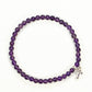 Top view of 4mm Amethyst Bracelet with Initial