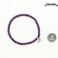 4mm Amethyst Bracelet with Initial beside a dime