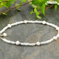 Freshwater Pearl and Seed Bead Anklet with silver plated beads