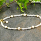 Freshwater Pearl and Seed Bead Anklet with gold colour beads
