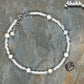 Freshwater Pearl and Seed Bead Anklet beside a dime