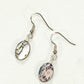 Top view of Simple Oval Abalone Shell Earrings.