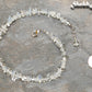 Top view of Natural White Opal Crystal Chip Anklet.