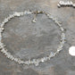 Natural White Opal Crystal Chip Anklet beside a dime.