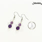 Small Natural Amethyst Crystal Earrings beside a dime