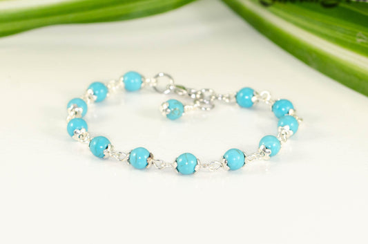 6mm Turquoise Howlite Bracelet.