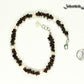 Natural Garnet Crystal Chip and Pearl Anklet beside a dime.