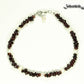 Top view of Natural Garnet Crystal Chip and Pearl Anklet.