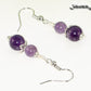 Close up of Small Natural Amethyst Crystal Earrings