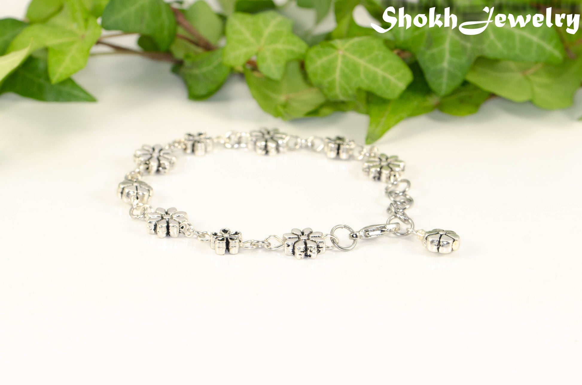 Tibetan silver Flower Bracelet 
