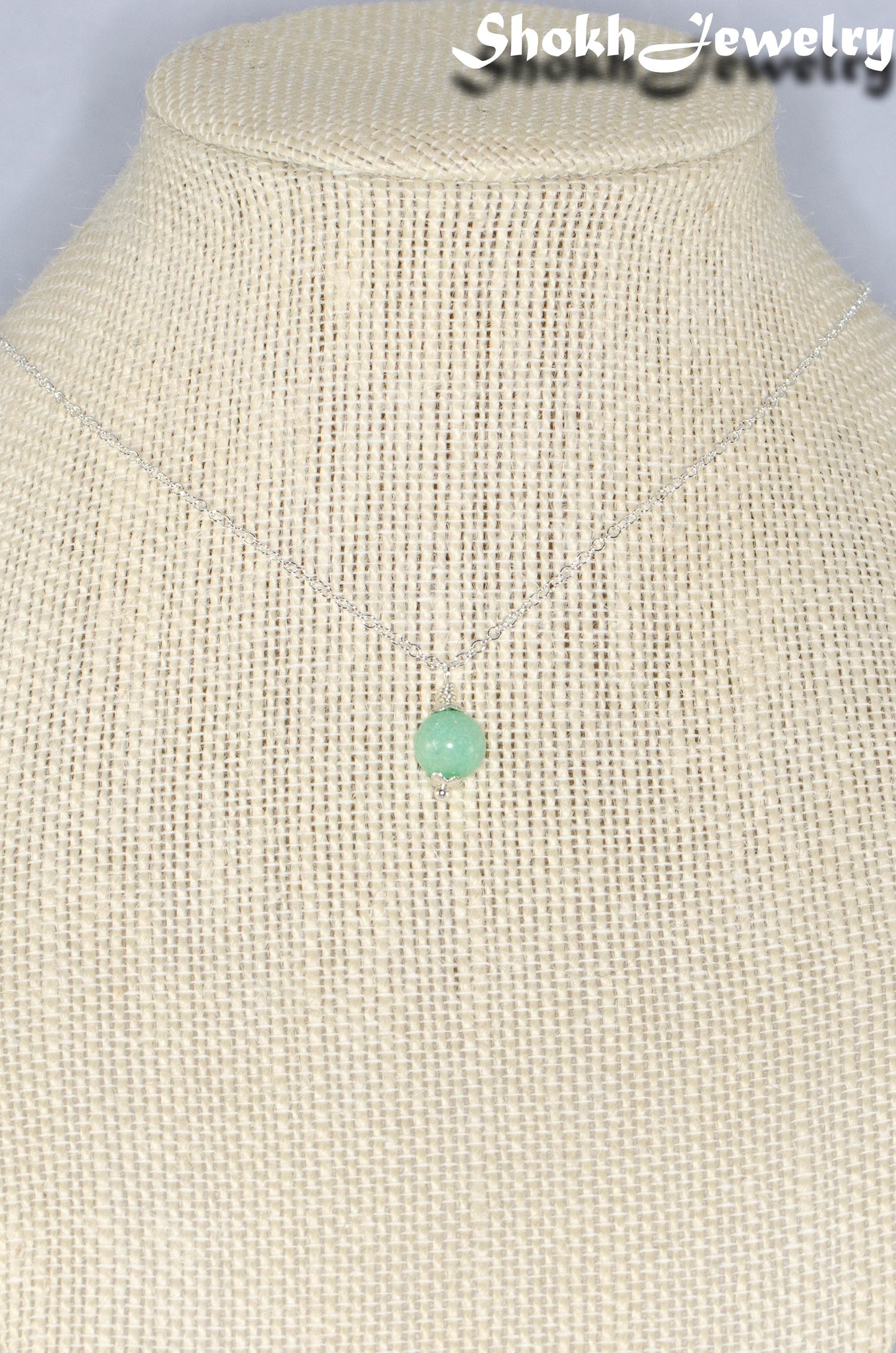 Dainty Mint Green Quartz Choker Necklace on a bust