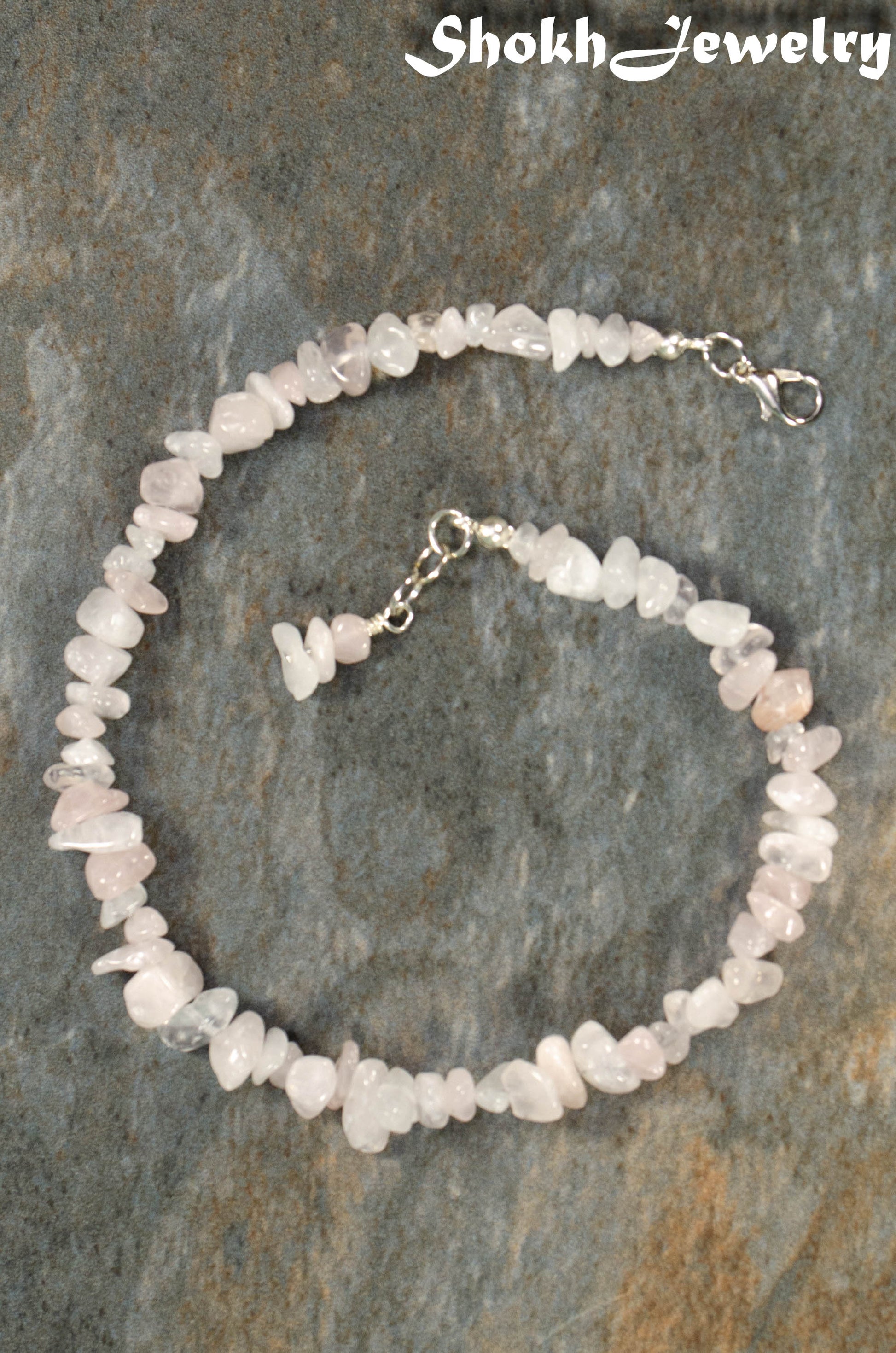 Natural Rose Quartz Crystal Chip Choker Necklace