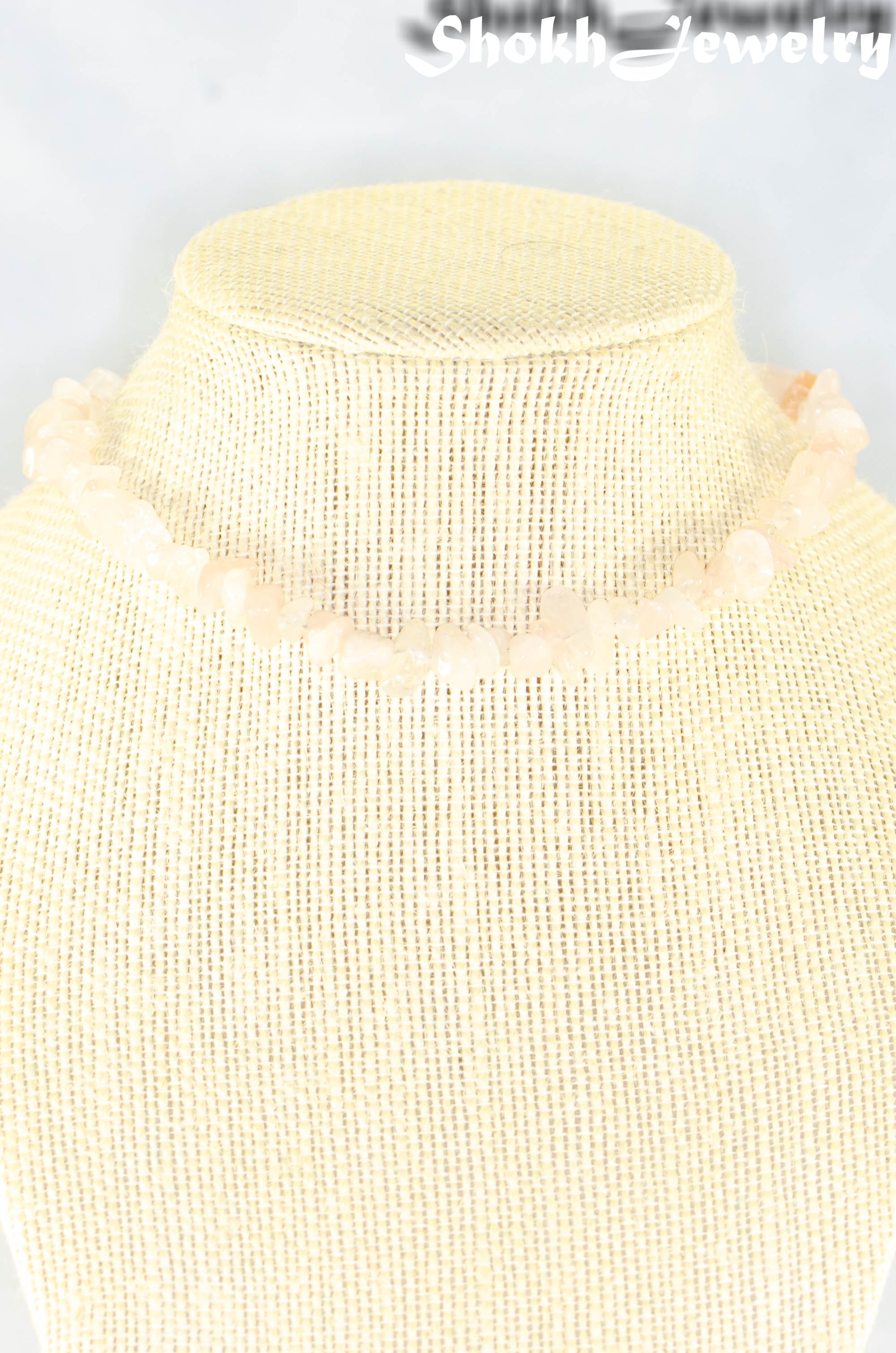 Natural Rose Quartz Crystal Chip Choker Necklace