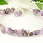 Close up of Natural Amethyst Crystal Chip Bracelet