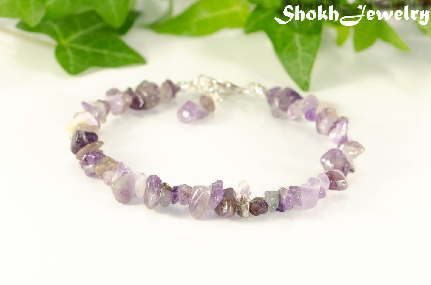 Natural Amethyst Crystal Chip Bracelet