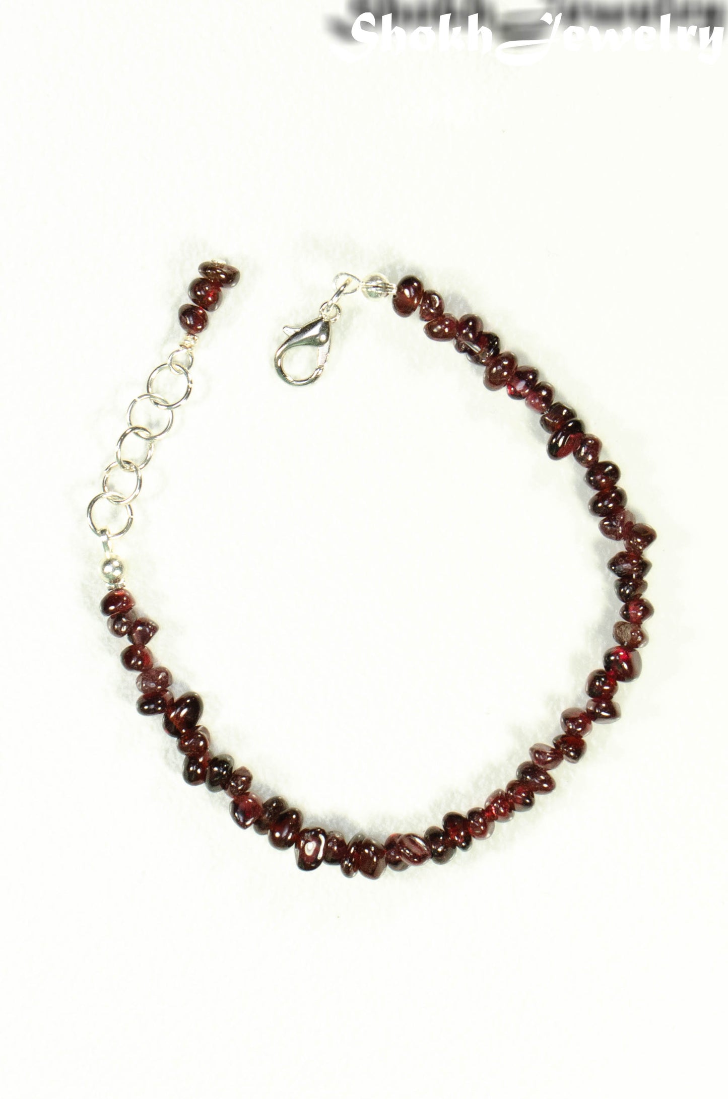 Natural Garnet Crystal Chip Bracelet