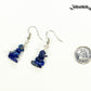 Simple Lapis Lazuli Crystal Chip Earrings beside a dime.