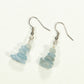 Top view of Simple Aquamarine Crystal Chip Earrings.