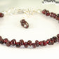 Close up of Natural Garnet Crystal Chip Bracelet