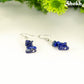 Simple Lapis Lazuli Crystal Chip Earrings.