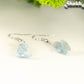 Simple Aquamarine Crystal Chip Earrings.