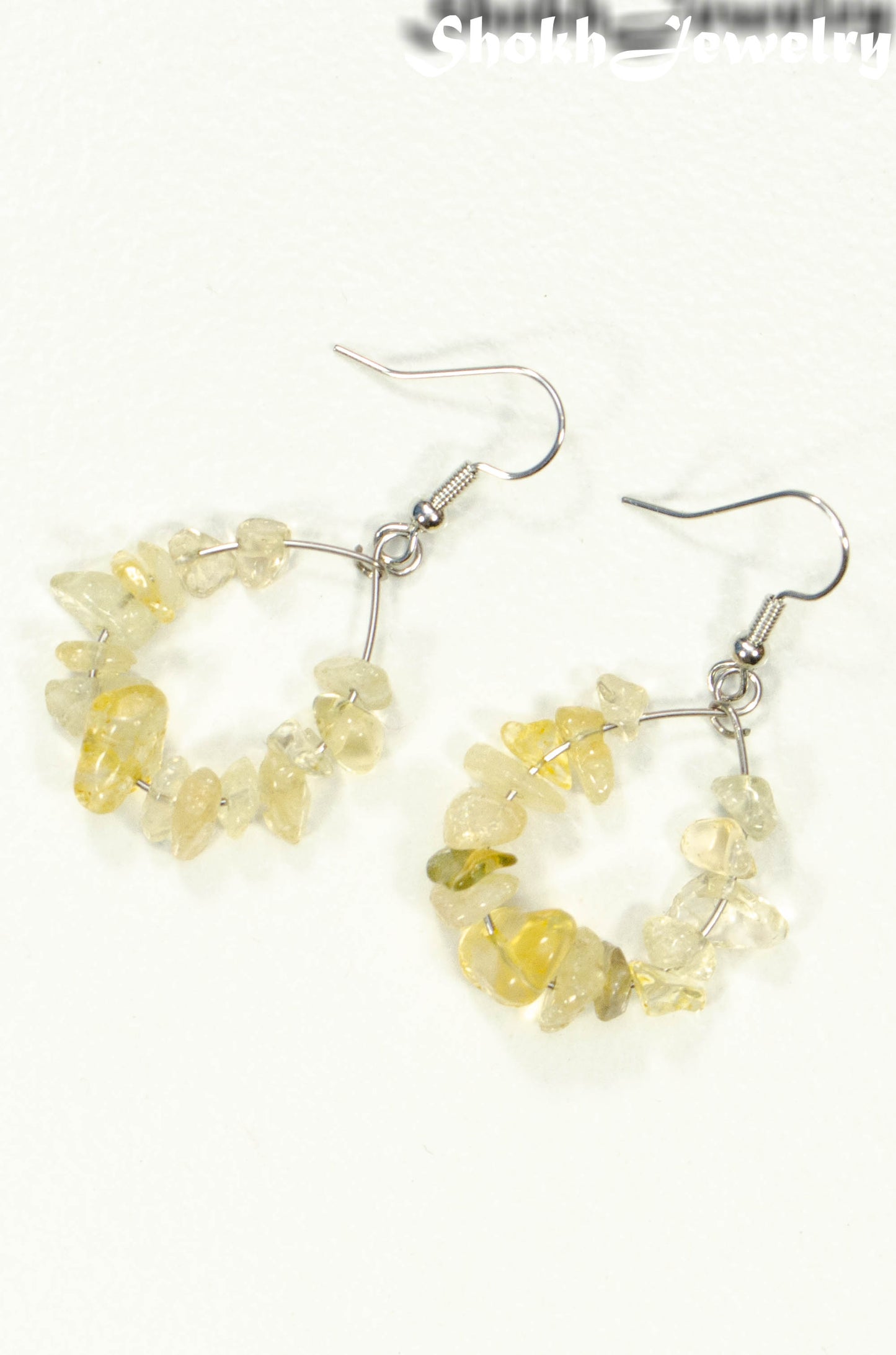 Natural Citrine Crystal Chip Earrings