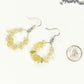 Natural Citrine Crystal Chip Earrings beside a dime