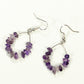 Natural Amethyst Crystal Chip Earrings