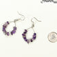 Natural Amethyst Crystal Chip Earrings beside a dime