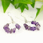 Natural Amethyst Crystal Chip Earrings